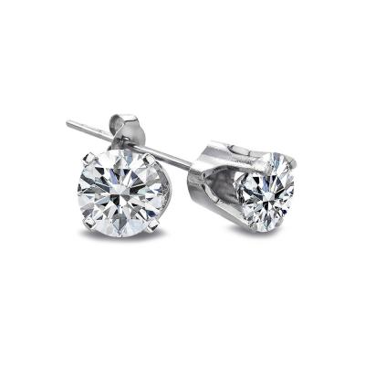 1/5 Ct Round Diamond 14K White Gold Stud Earrings