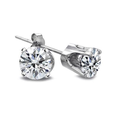 1/4 Ct Round Diamond 14K White Gold Stud Earrings, H-I, I2-I3