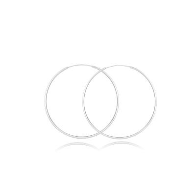 Sterling Silver 30mm Round Endless Hoop Earrings