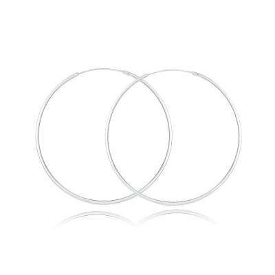 Sterling Silver 40mm Round Endless Hoop Earrings