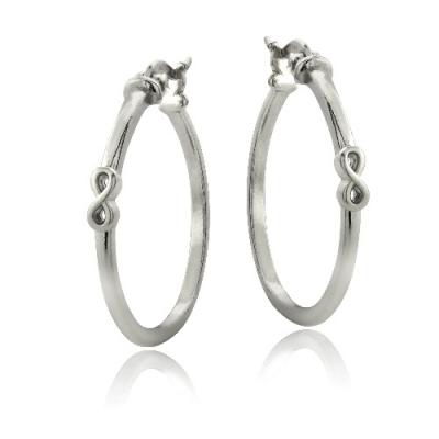 Sterling Silver Infinity Polished Hoop Earrings