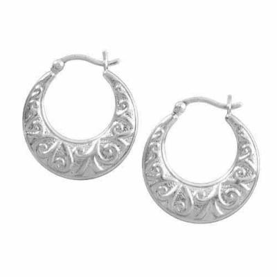 Sterling Silver Vintage Hoop Earrings
