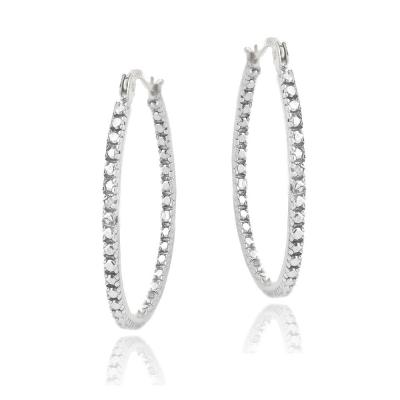 Diamond Accent 33mm Hoop Earrings