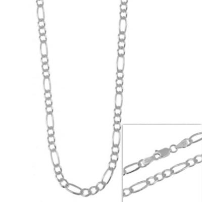 Sterling Silver 4mm Italian Figaro Link Chain Necklace 16' 18' 20' 24'