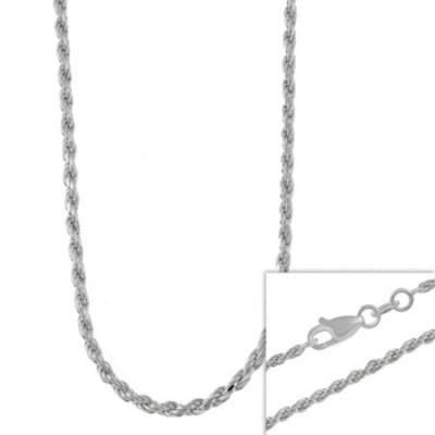 Sterling Silver 2mm Italian Rope Chain Necklace 16' 18' 20' 24' 30'