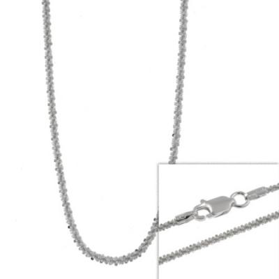 Sterling Silver Italian 2mm Twisted Sparkle Chain Necklace 16' 18' 20' 24' 30'