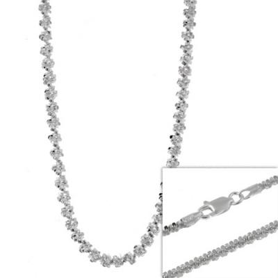 Sterling Silver Italian 2.5mm Twisted Sparkle Chain Necklace 16' 18' 20' 24'