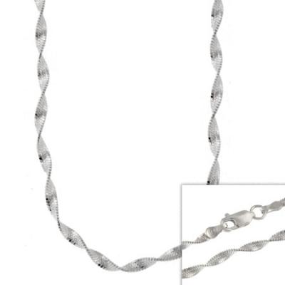 Sterling Silver 3mm Italian Twisted Magic Chain Necklace 16' 18' 20' 24'