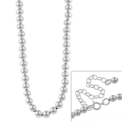 Sterling Silver 4mm Beaded Necklace 16' 18' 20' 24'