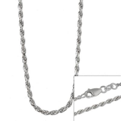 Sterling Silver 2.75mm Italian Rope Chain Necklace