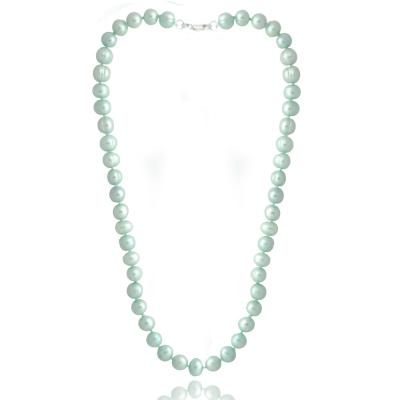 Light Blue Freshwater Cultured 8-9mm Pearls Necklace, 18'