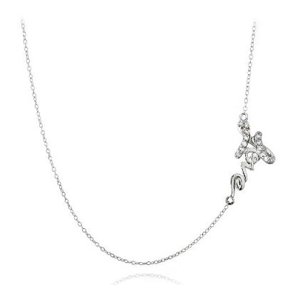 Sterling Silver CZ Love Chain Necklace