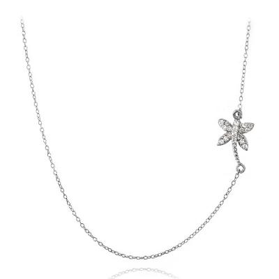 Sterling Silver CZ Palm Tree Necklace