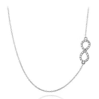 Sterling Silver Diamond Accent Infinity Chain Necklace
