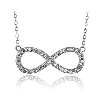 Sterling Silver CZ Infinity Necklace