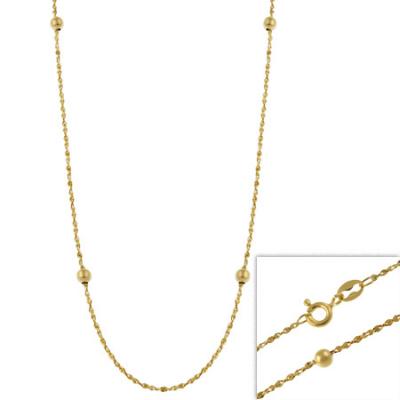 14k Gold Filled Italian Twisted Serpentine Beaded Chain Necklace 16' 18' 20' 24'