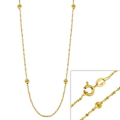 14k Gold Filled Italian Twisted Serpentine Chain Necklace w/ Ribbed Beads 16' 18' 20' 24'