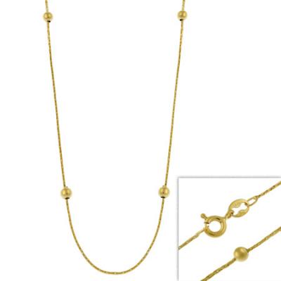 14k Gold Filled Italian Mirror Box Beaded Chain Necklace 16' 18' 20' 24'