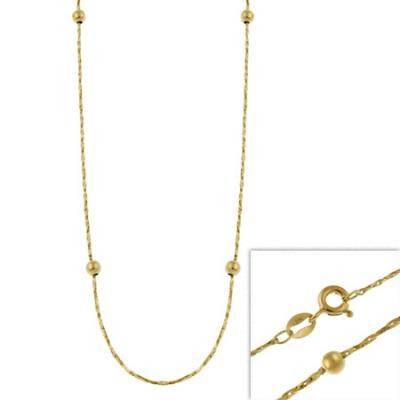 14k Gold Filled Italian Twisted Mirror Box Beaded Chain Necklace 16' 18' 20' 24'