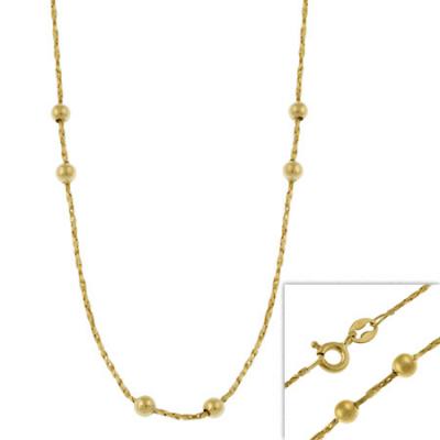 14k Gold Filled Italian Diamond Cut Twisted Mirror Box Beaded Chain Necklace 16' 18' 20' 24'