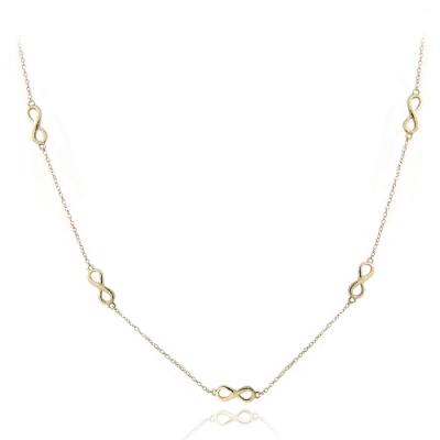 18K Gold over Sterling Silver Infinity Station Necklace