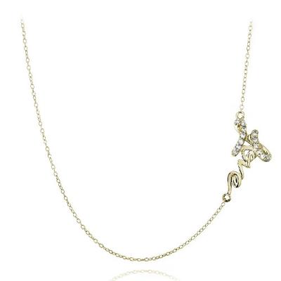 Gold Tone over Sterling Silver Love Chain Necklace