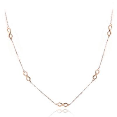 18K Rose Gold over Sterling Silver Infinity Station Necklace