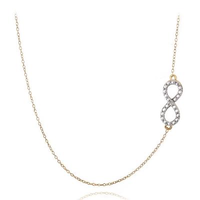 Rose Gold Tone over Silver Diamond Accent Infinity Chain Necklace