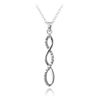 Sterling Silver Diamond Accent Triple Infinity Necklace