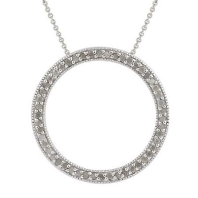 Sterling Silver 1/2 CTW Diamond Eternity Circle Pendant