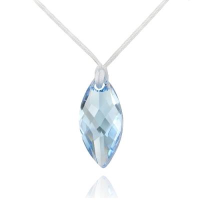 Aqua Swarovski Element Marquise Shape Necklace, 18' Cord Chain