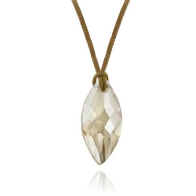 Golden Shadow Swarovski Element Marquise Shape Necklace,  18' Cord Chain