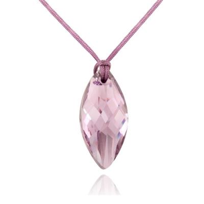 Light Amethyst Swarovski Element Marquise Shape Necklace, 18' Cord Chain