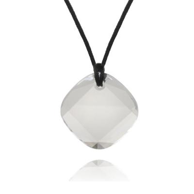 Swarovski Element Diamond Shape Necklace w/ Black 18' Cord Chain