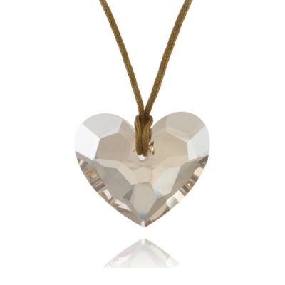 Golden Shadow Swarovski Element Heart Necklace, 18' Cord Chain