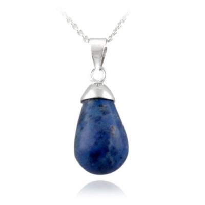 Sterling Silver Sodalite Raindrop Necklace