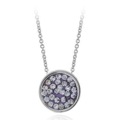 Stainless Steel Violet Crystal Necklace