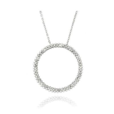 Sterling Silver 1/8ct Diamonds Round Eternity Necklace