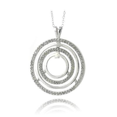Sterling Silver 1ct Diamond Four Circle Dangle Necklace