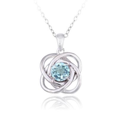 Sterling Silver 1/2ct Blue Topaz Love Knot Necklace