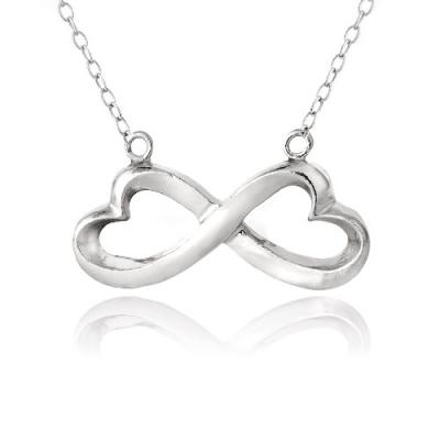 Sterling Silver Polished Infinity Heart Necklace
