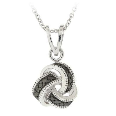 Black Diamond Accent Love Knot Necklace