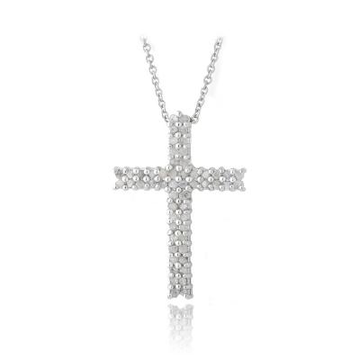 1/2ct Diamond Cross Slider Pendant Necklace