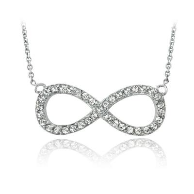 Silver Tone Swarovski Elements Infinity Necklace