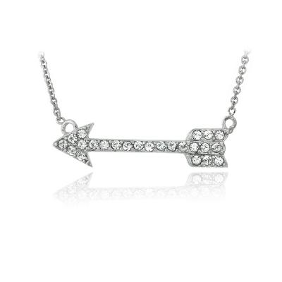 Silver Tone Swarovski Elements Arrow Necklace