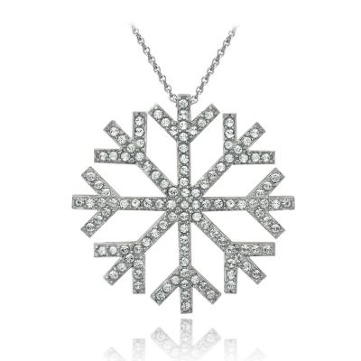 Silver Tone Swarovski Elements Snowflake Necklace
