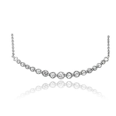 Silver Tone Swarovski Elements Graduated Arch Necklace