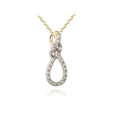 18K Gold over Sterling Silver Diamond Accent Infinity Twist Necklace