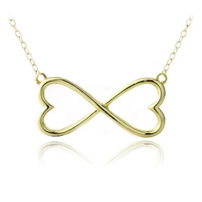 Gold Tone over Sterling Silver Infinity Heart Necklace