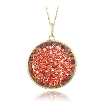 Crystal Ice Red Magma Crystal Rocks Necklace Made with Swarovski Elements